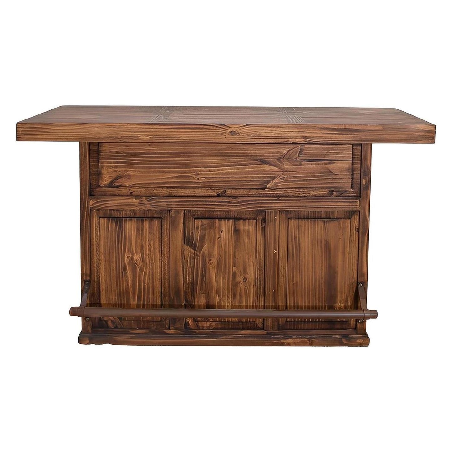 Timber Creek Saloon Bar – Dark Wax Finish with Wine Storage