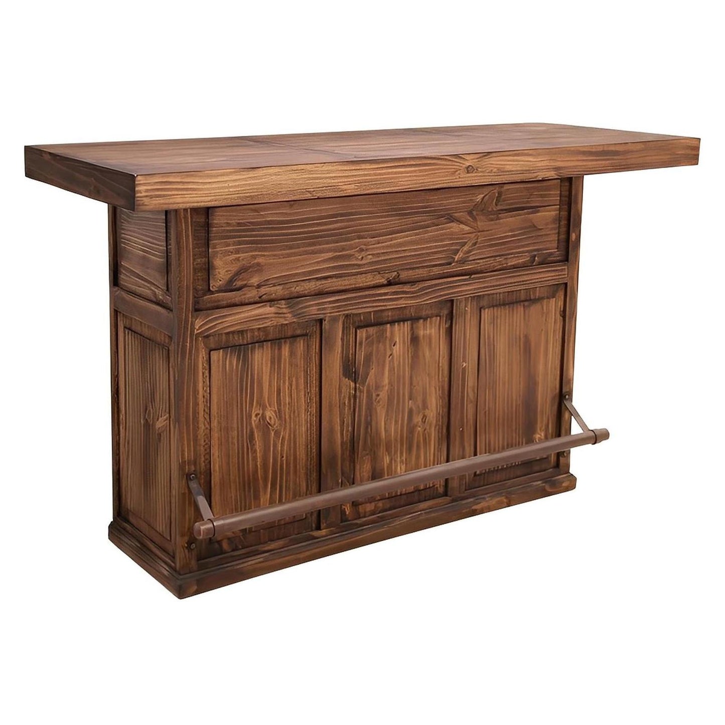 Timber Creek Saloon Bar – Dark Wax Finish with Wine Storage