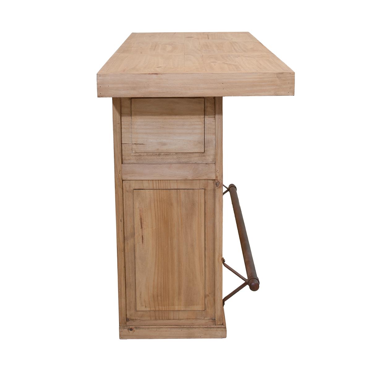 Natural Lone Star Ranch Bar with Handcarved Texas Star & Wine Rack