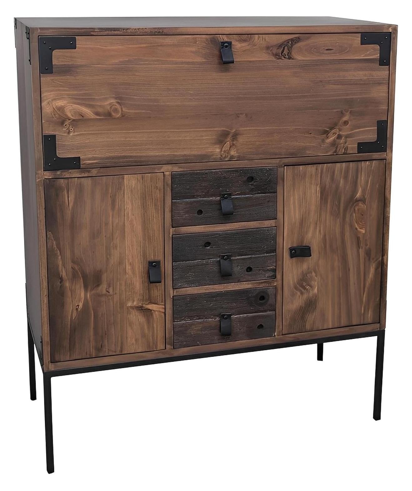 Mule Canyon Dark Walnut Wine Cabinet