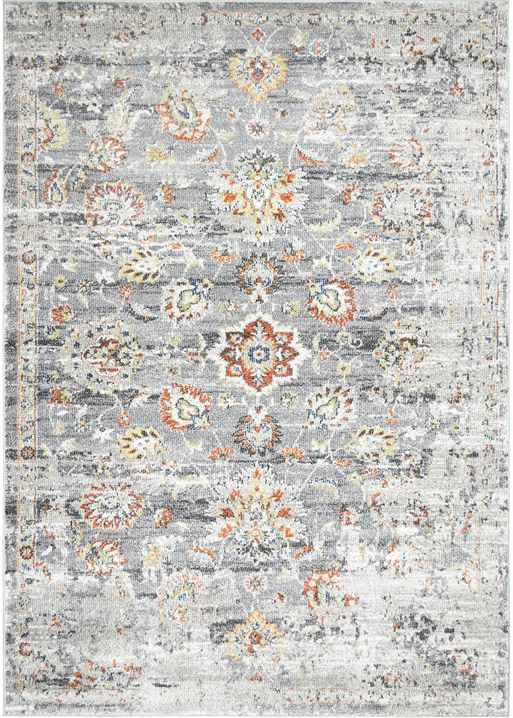 Barcelona Mateo Gray 7'10"x9'10" 100% Polypropylene Machine Loomed Area Rug 13mm pile height