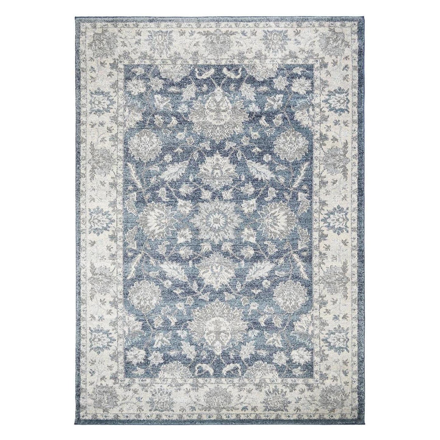 Barcelona Carmelo Blue 9'2"x12'10" 100% Polypropylene Machine Loomed Area Rug 13mm pile height