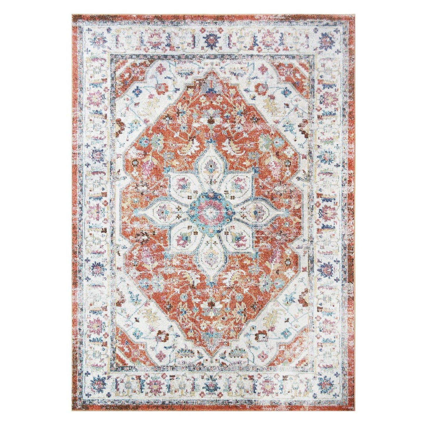 Barcelona Catalina Red 5'3"x7'3" 100% Polypropylene Machine Loomed Area Rug 13mm pile height