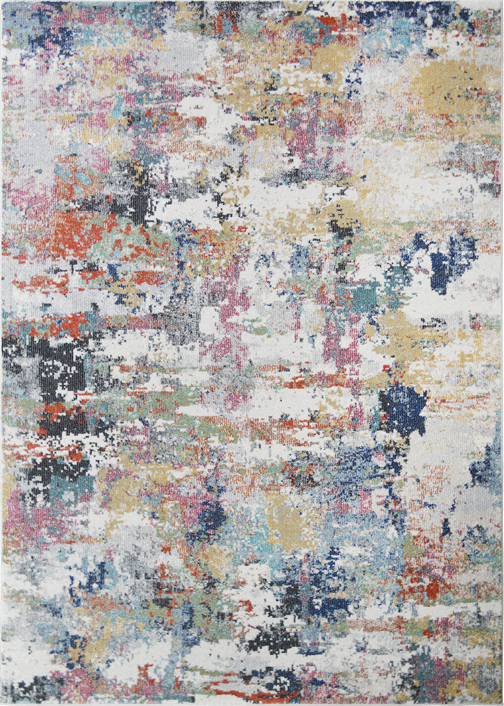 Barcelona Canvas Multi 7'10"x9'10" 100% Polypropylene Machine Loomed Area Rug 13mm pile height