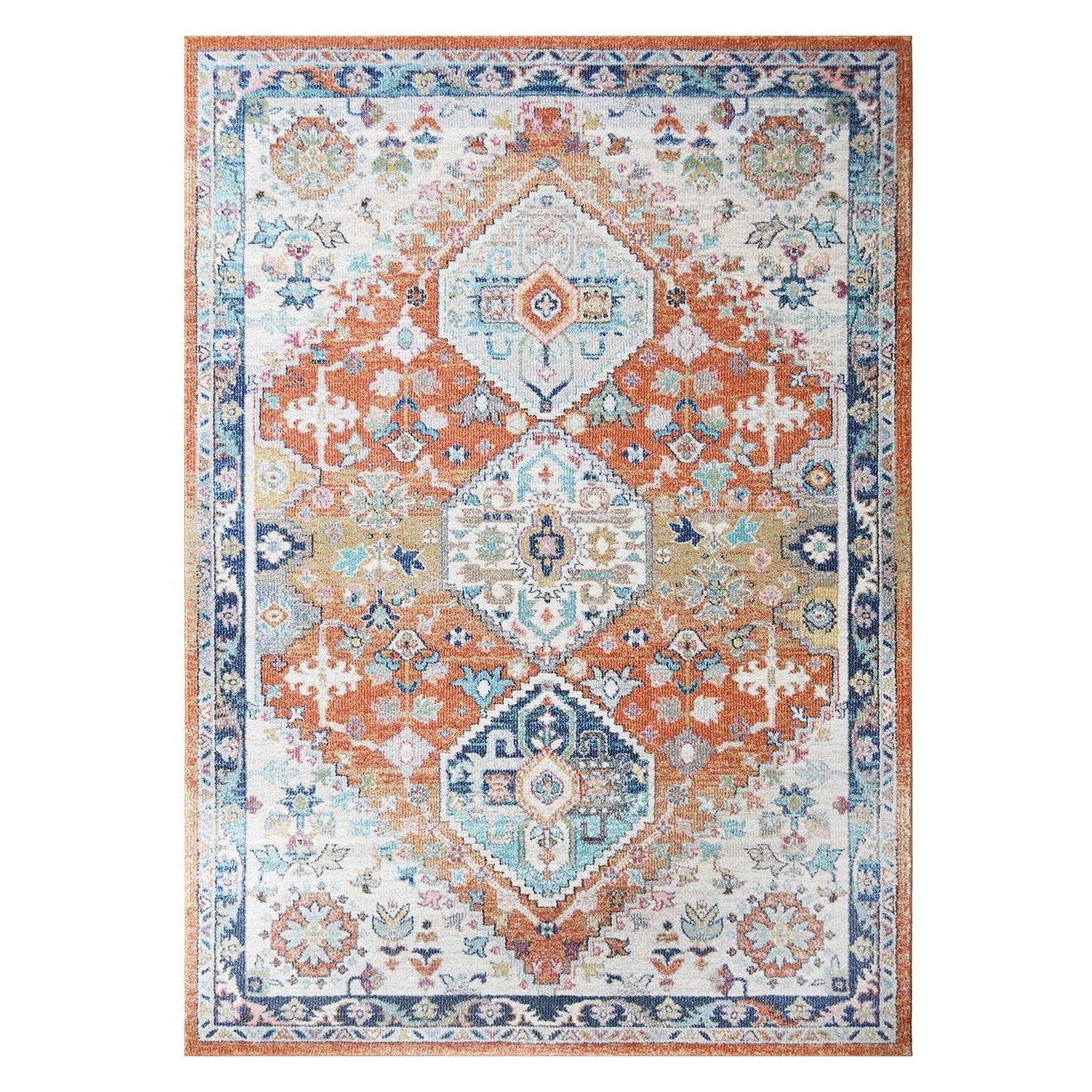 Barcelona Seville Rust 7'10"x9'10" 100% Polypropylene Machine Loomed Area Rug 13mm pile height