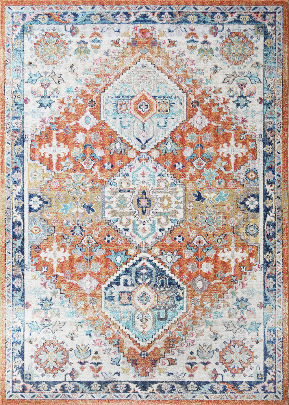 Barcelona Seville Rust 9'2"x12'10" 100% Polypropylene Machine Loomed Area Rug 13mm pile height
