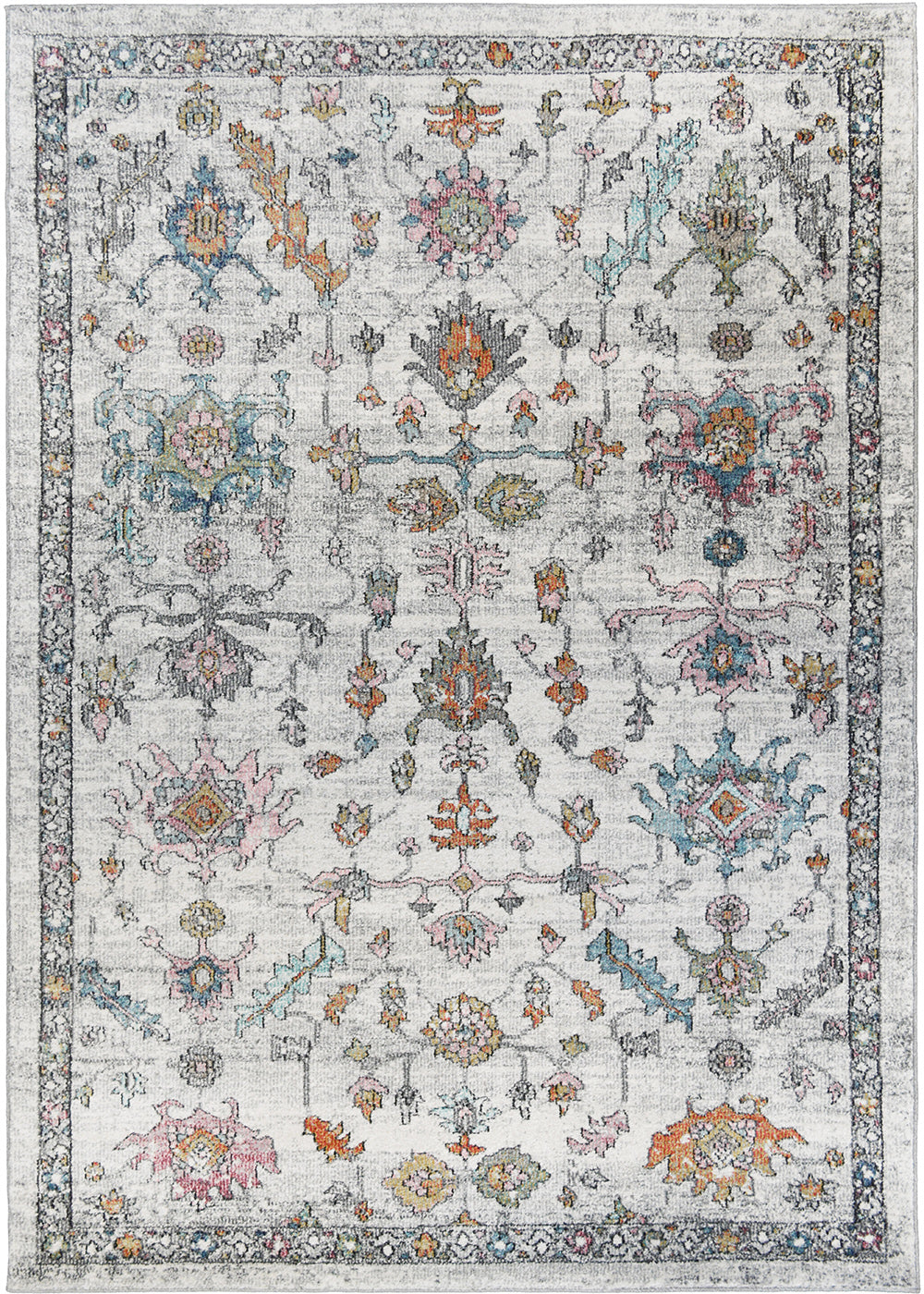 Barcelona Lucia Ivory 5'3"x7'3" 100% Polypropylene Machine Loomed Area Rug 13mm pile height