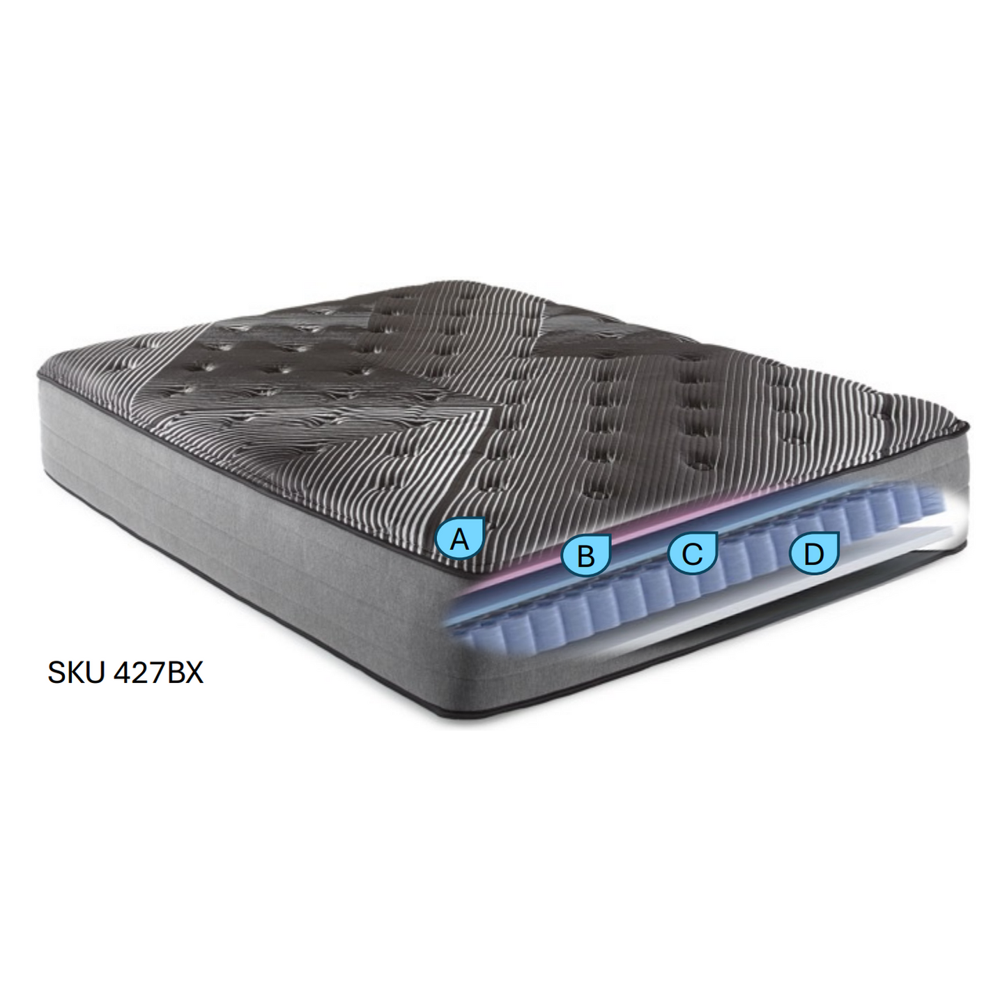 Mattress in a Box Made in the USA | BLACK ICE Plush (Soft) Hybrid Cooling Mattress | 14-Inch