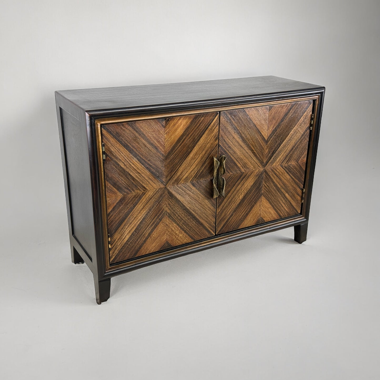 Granville Chest, Dark Espresso, Handcrafted Chevron Wood Veneer Fronts With Brass Hardware
