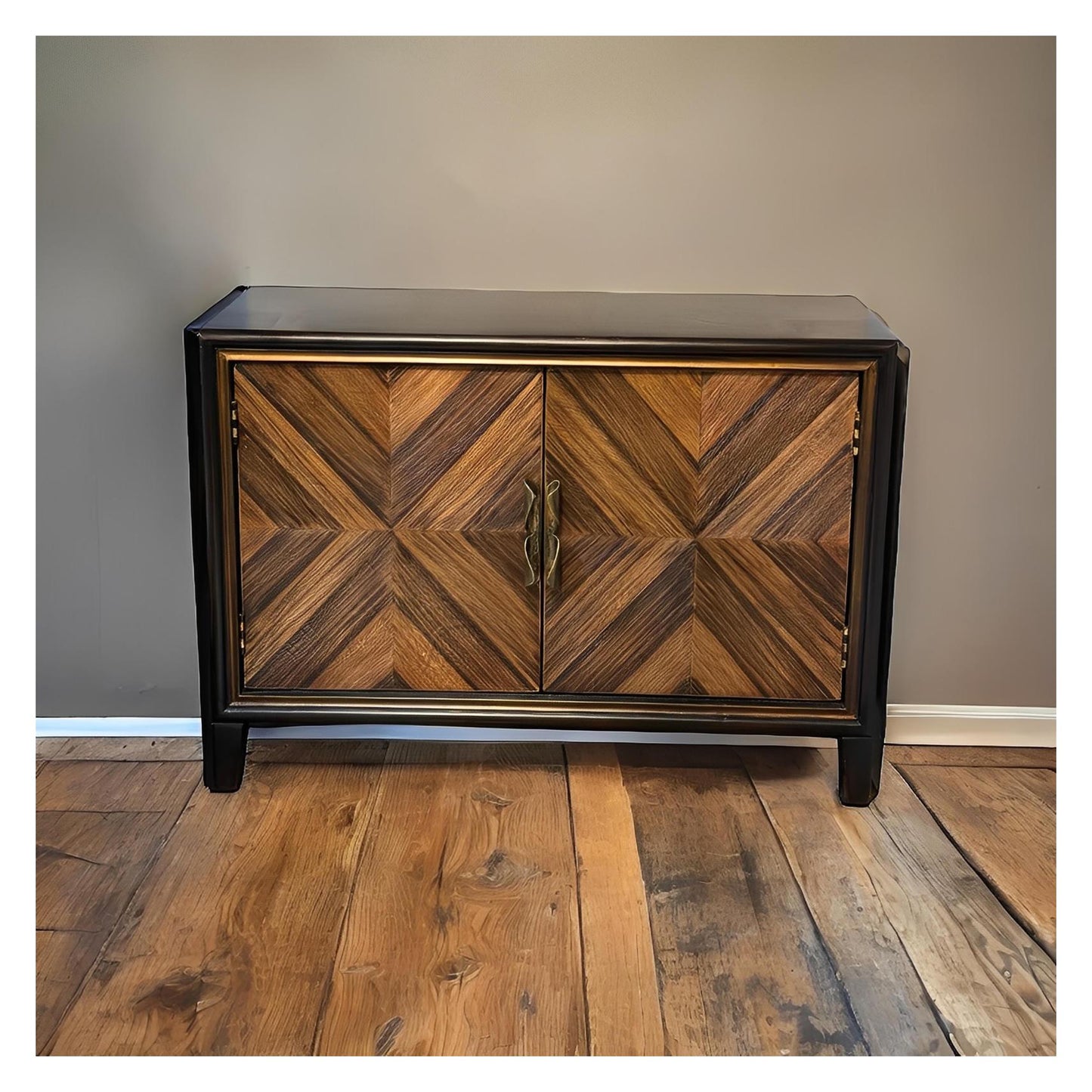 Granville Chest, Dark Espresso, Handcrafted Chevron Wood Veneer Fronts With Brass Hardware