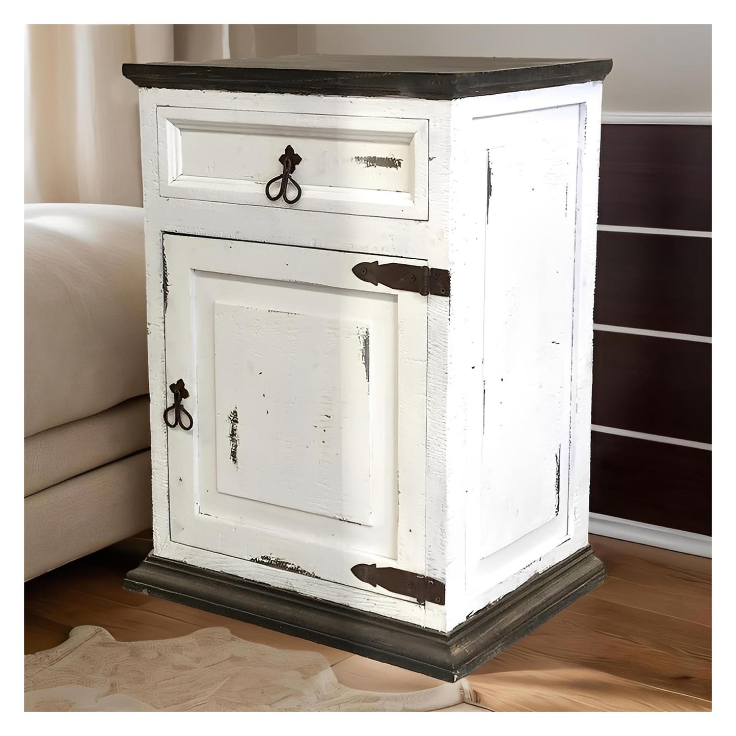 High Ridge White Nightstand (Left)