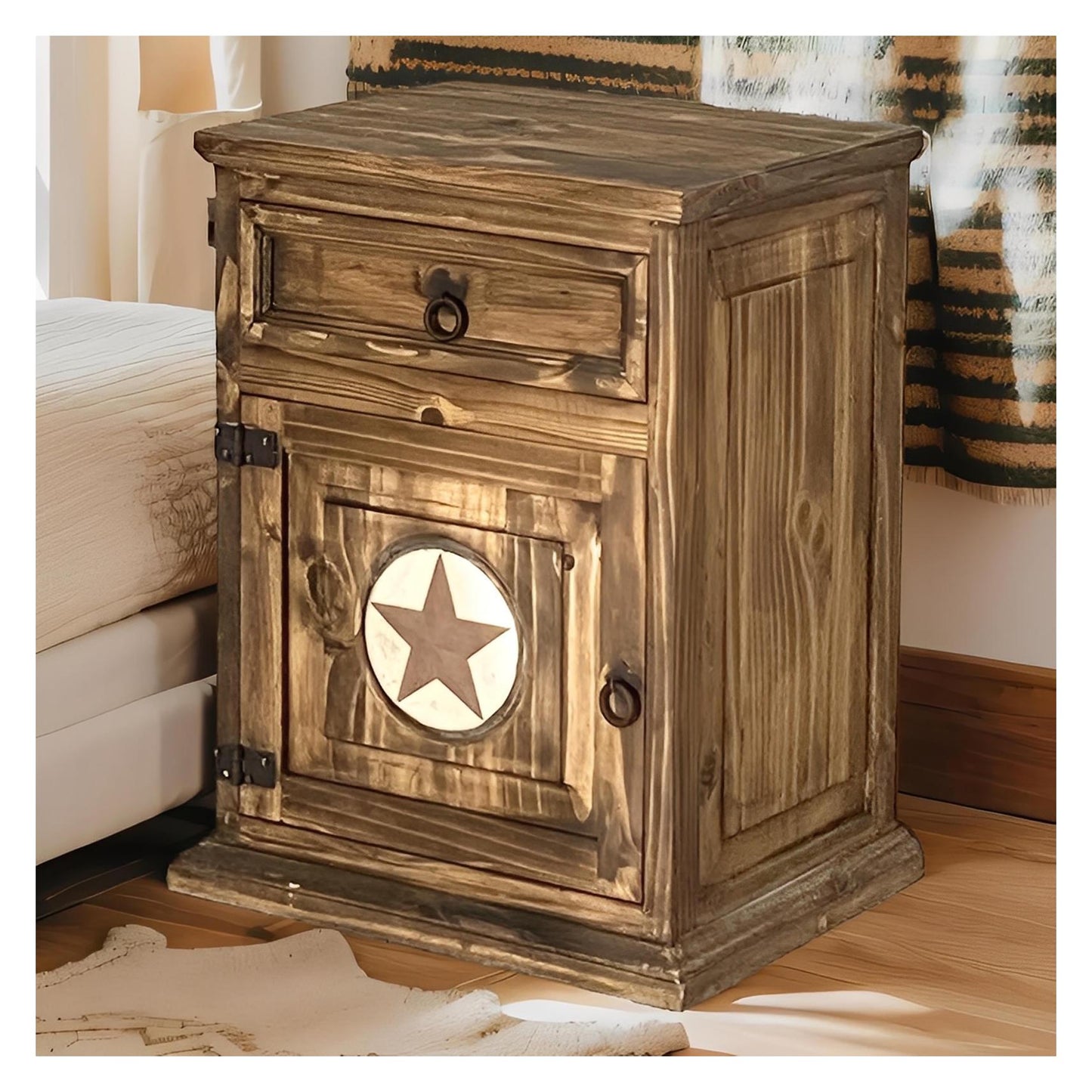 Cedar Hill Left Nightstand With Stone Star