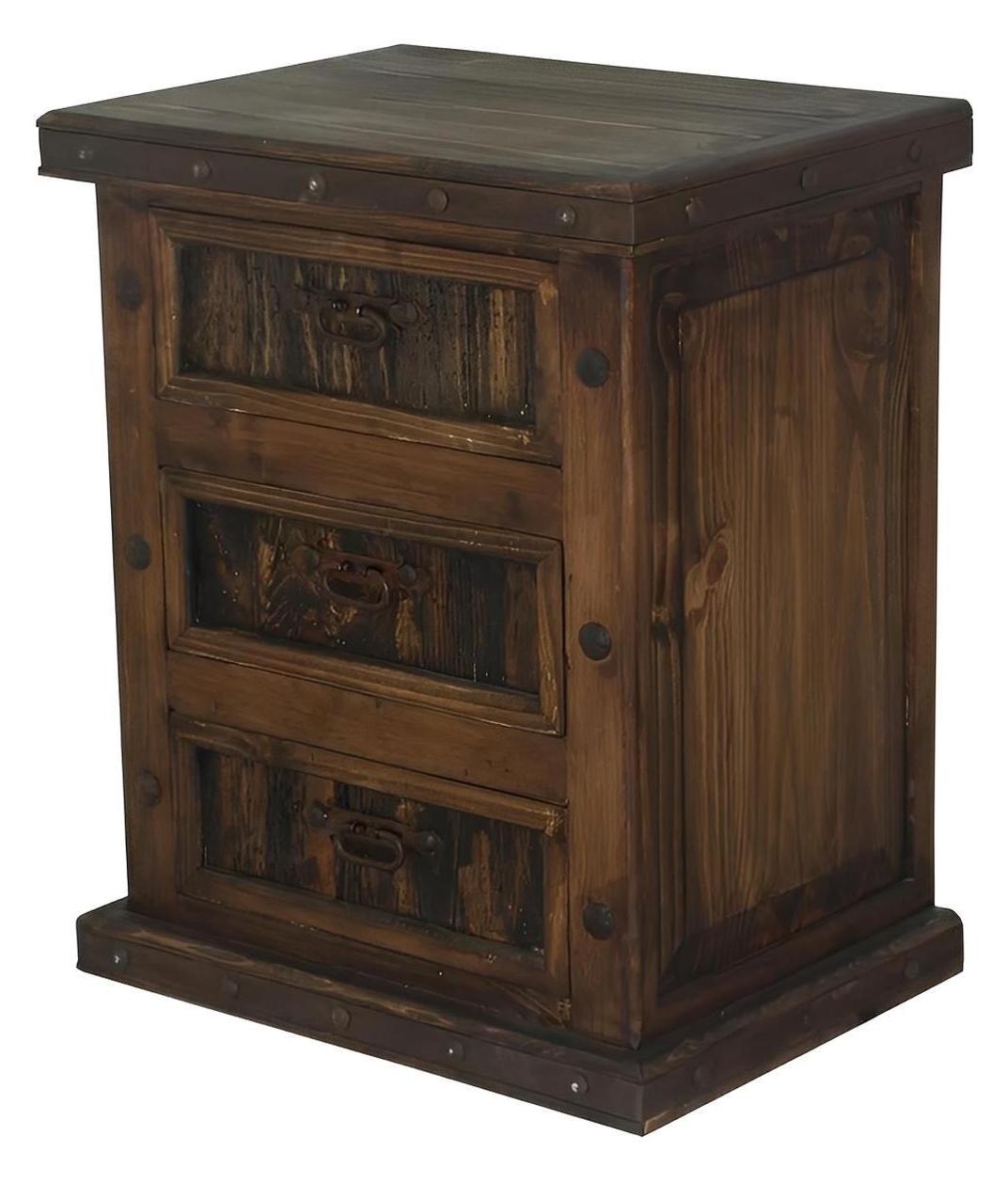 Hidden Hill Nightstand With Reclaimed Wood Drawers