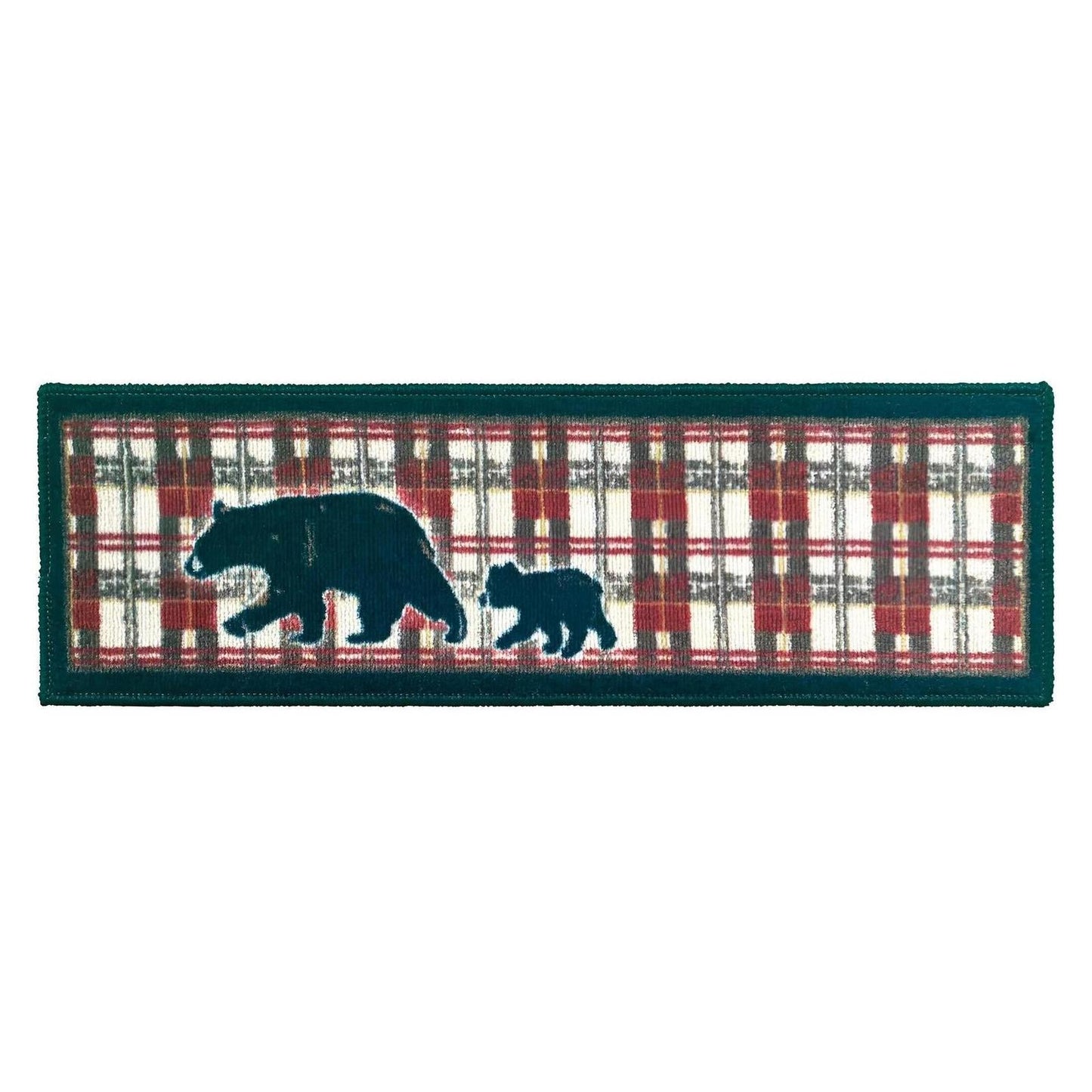 Cozy Cabin Bear Stair Tread 9"X30" Washable ; (Pack of 13), Made in the USA, 8mm pile height