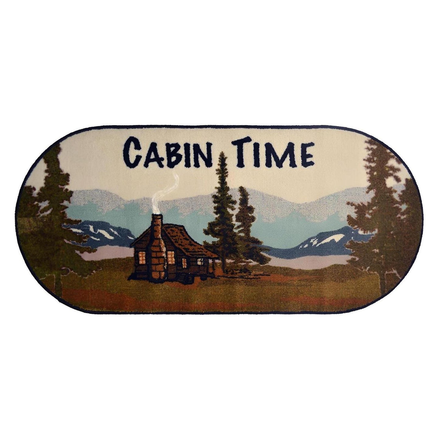 Cozy Cabin Cabin Time 20"x44" Oval Washable, Made in the USA, 8mm pile height
