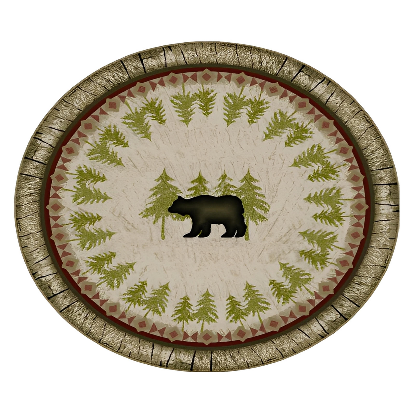 Cozy Cabin - Birch Bear 19"x31"- Washable; Slip-Resistant Back, Made in the USA, 8mm pile height