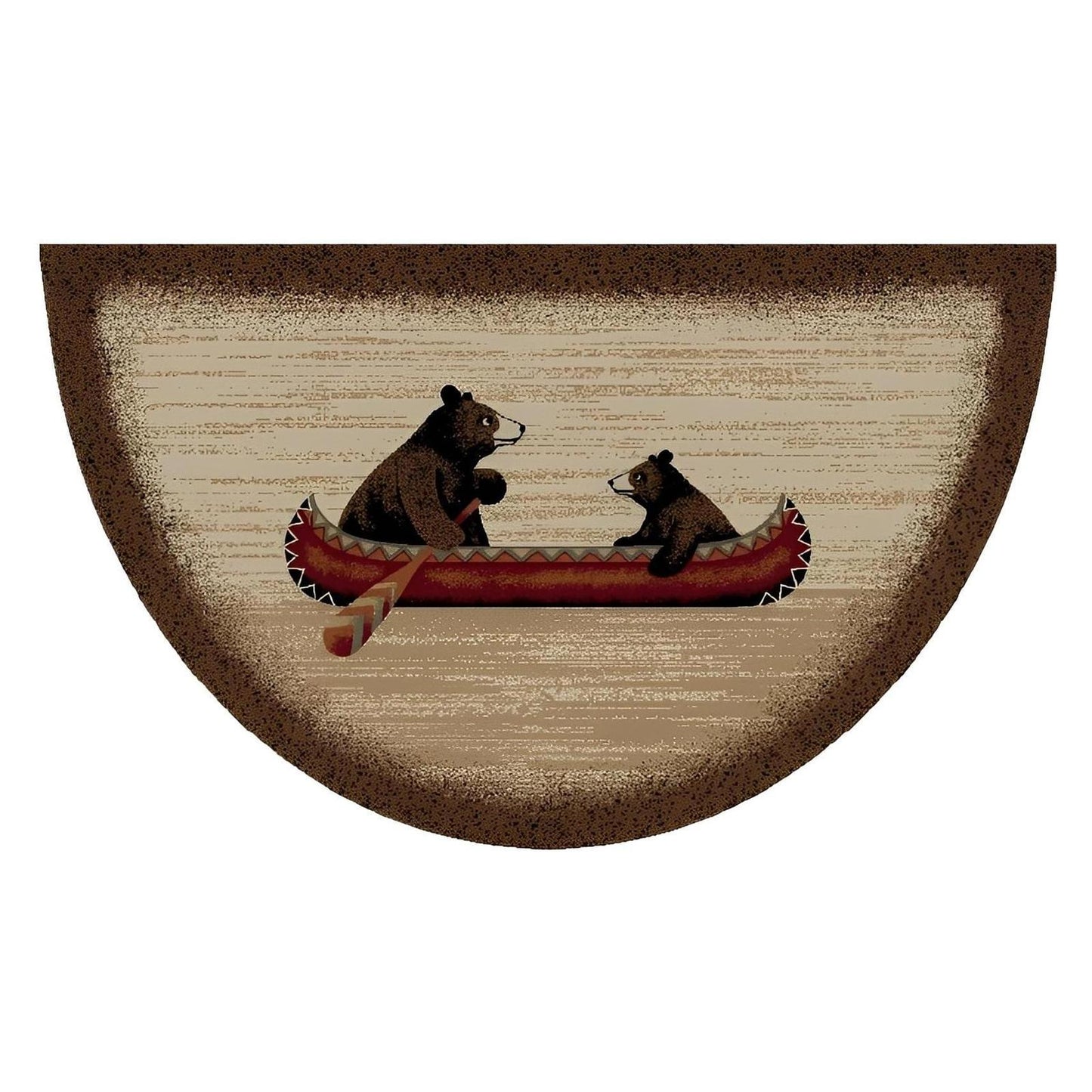 Cozy Cabin - Bear Canoe 19"x31"- Washable; Slip-Resistant Back, Made in the USA, 8mm pile height