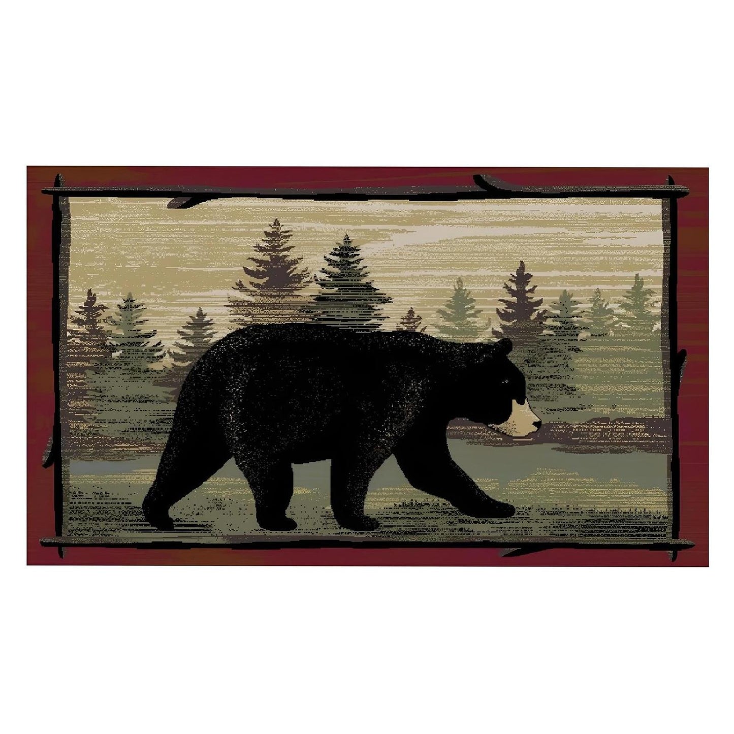 Cozy Cabin - Woodside Retreat 20"x34"- Washable, Made in the USA, 8mm pile height