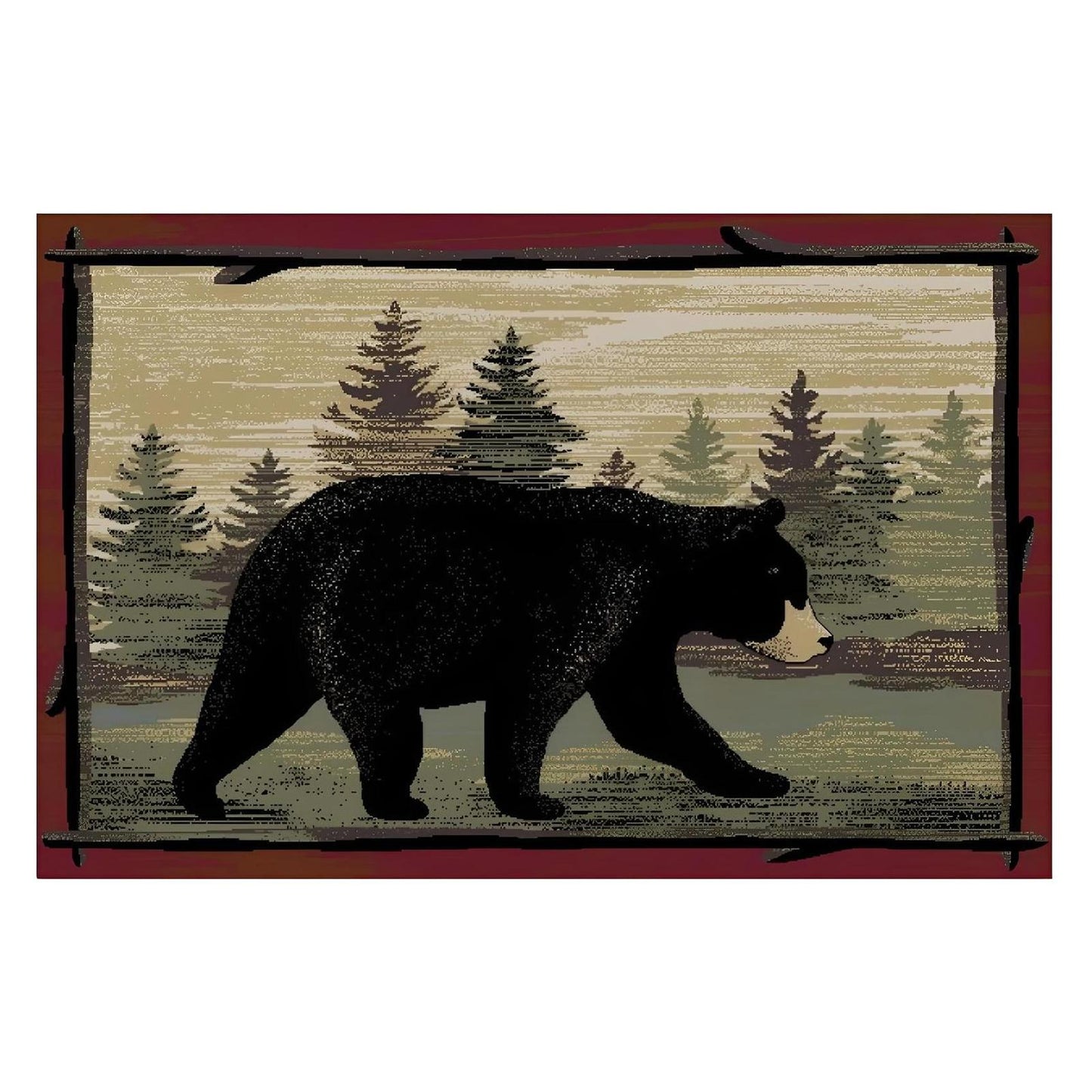 Cozy Cabin - Woodside Retreat 30"x46"- Washable, Made in the USA, 8mm pile height