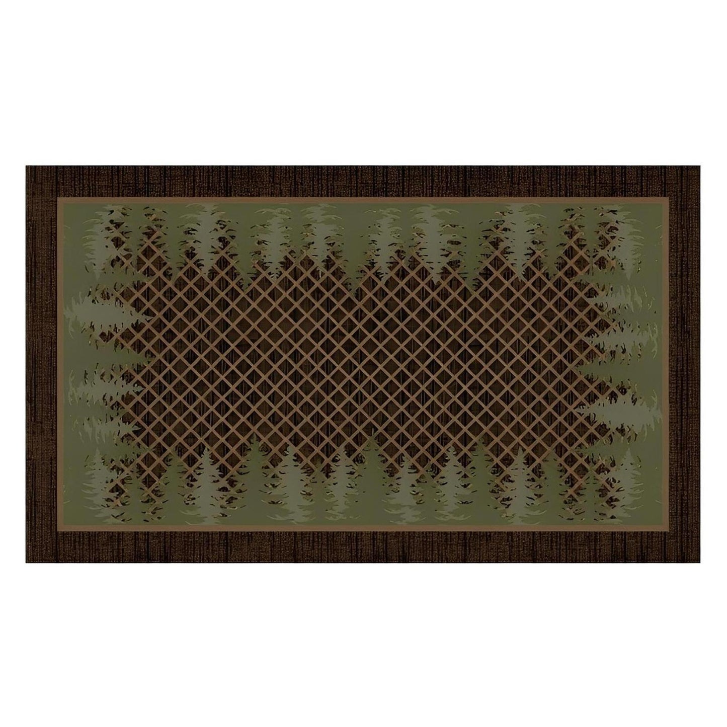 Cozy Cabin - Pine Tree Trellis 30"x46"- Washable, Made in the USA, 8mm pile height