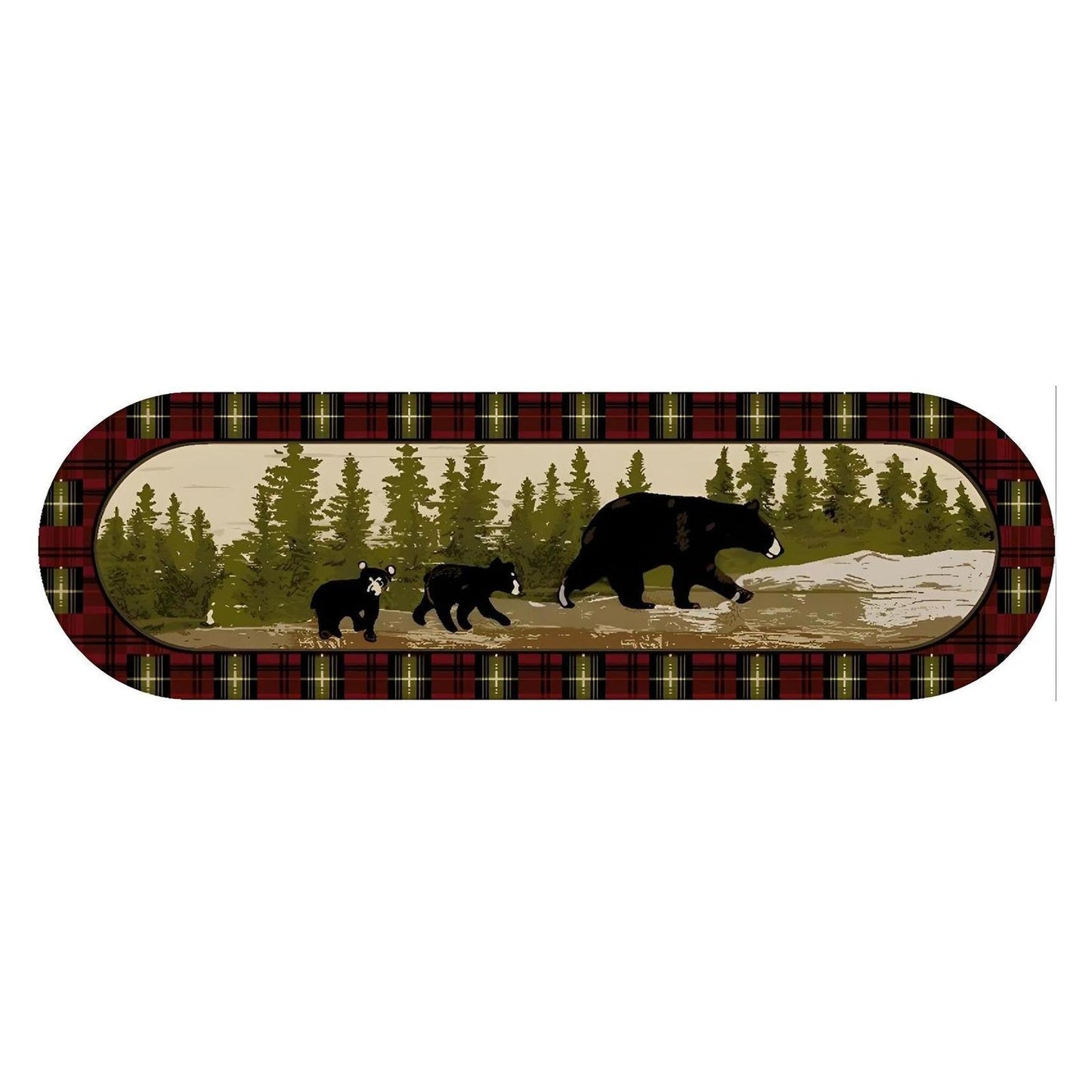 Cozy Cabin - Following Mama 20"x44" Oval- Washable, Made in the USA, 8mm pile height