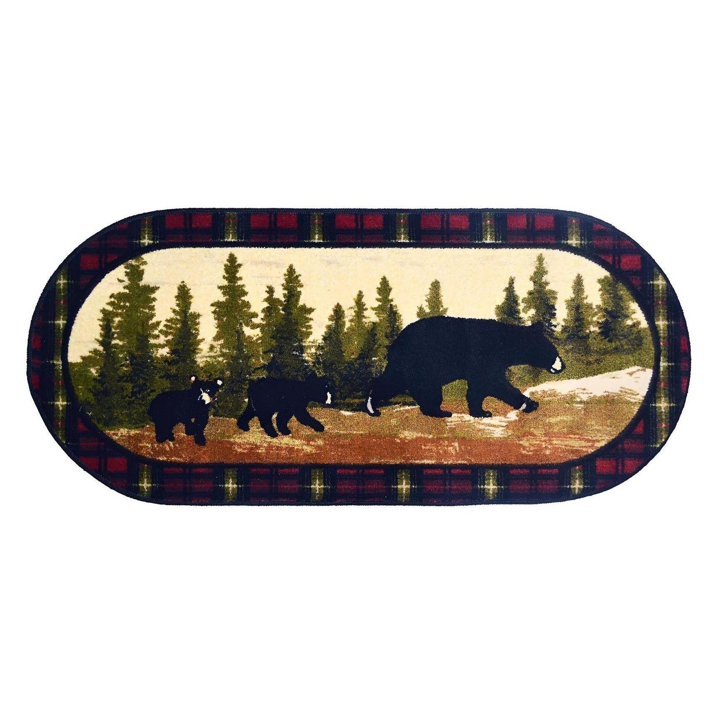 Cozy Cabin - Following Mama 20"x44" Oval- Washable, Made in the USA, 8mm pile height