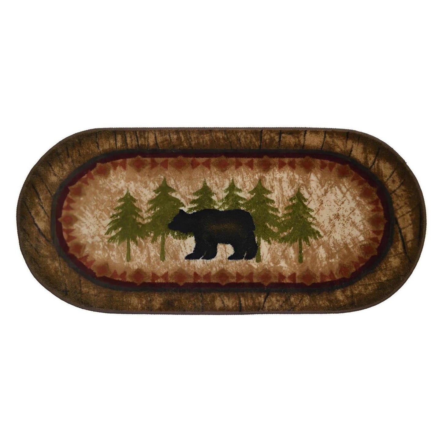 Cozy Cabin - Birch Bear 19"x31"- Washable; Slip-Resistant Back, Made in the USA, 8mm pile height