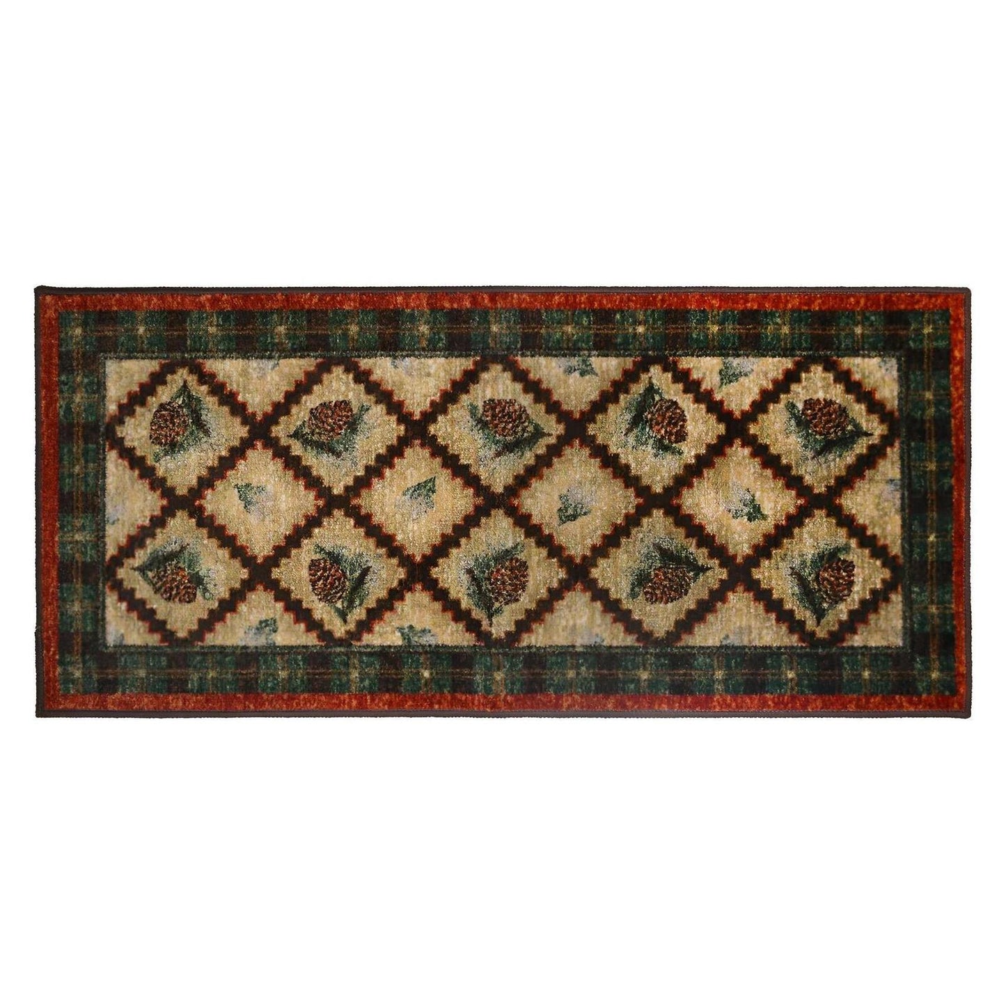 Cozy Cabin Pleasant Pine 24"x60"- Washable; Slip-Resistant Back, Made in the USA, 8mm pile height