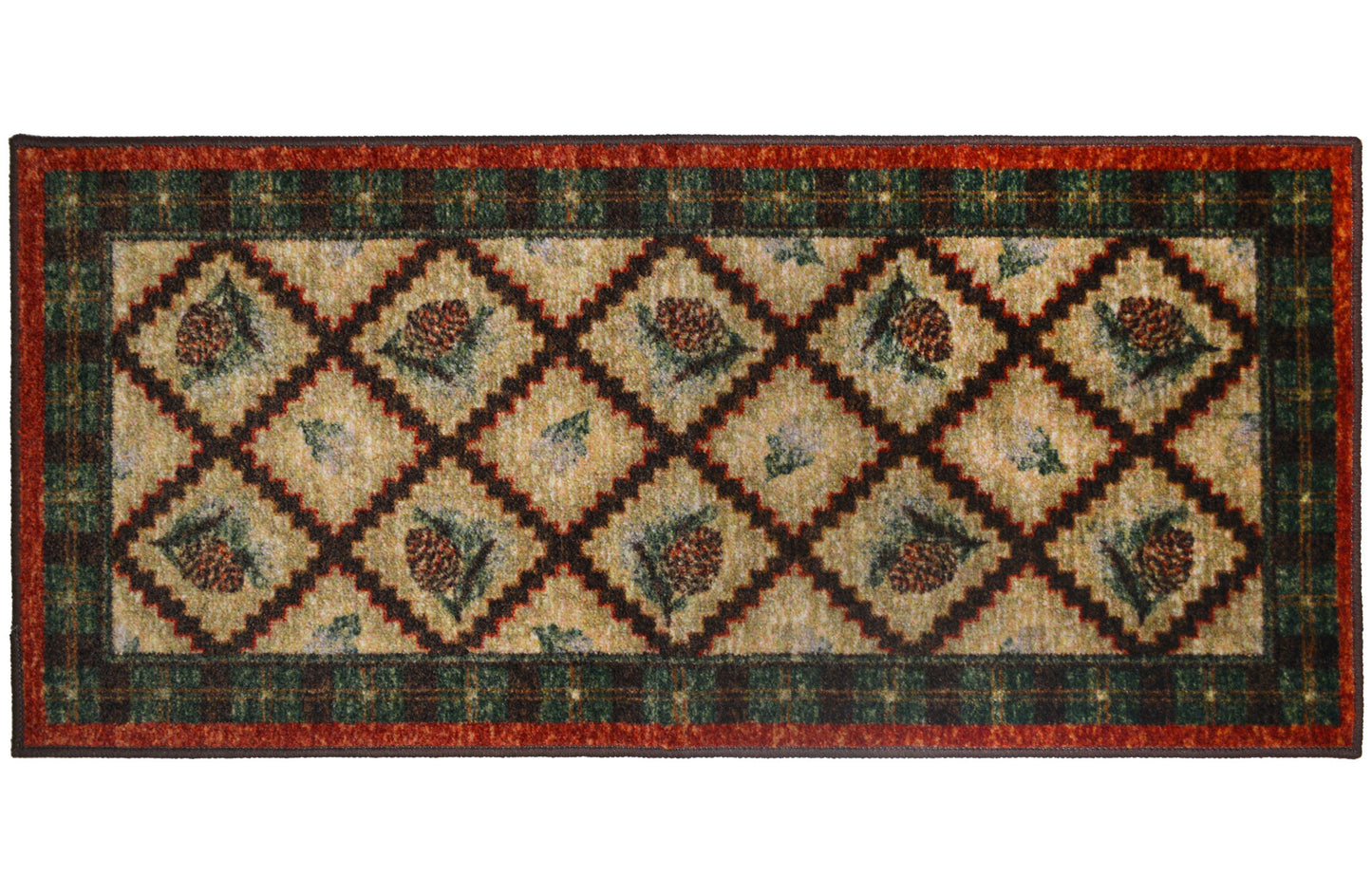 Cozy Cabin Pleasant Pine 30"x46"- Washable; Slip-Resistant Back, Made in the USA, 8mm pile height