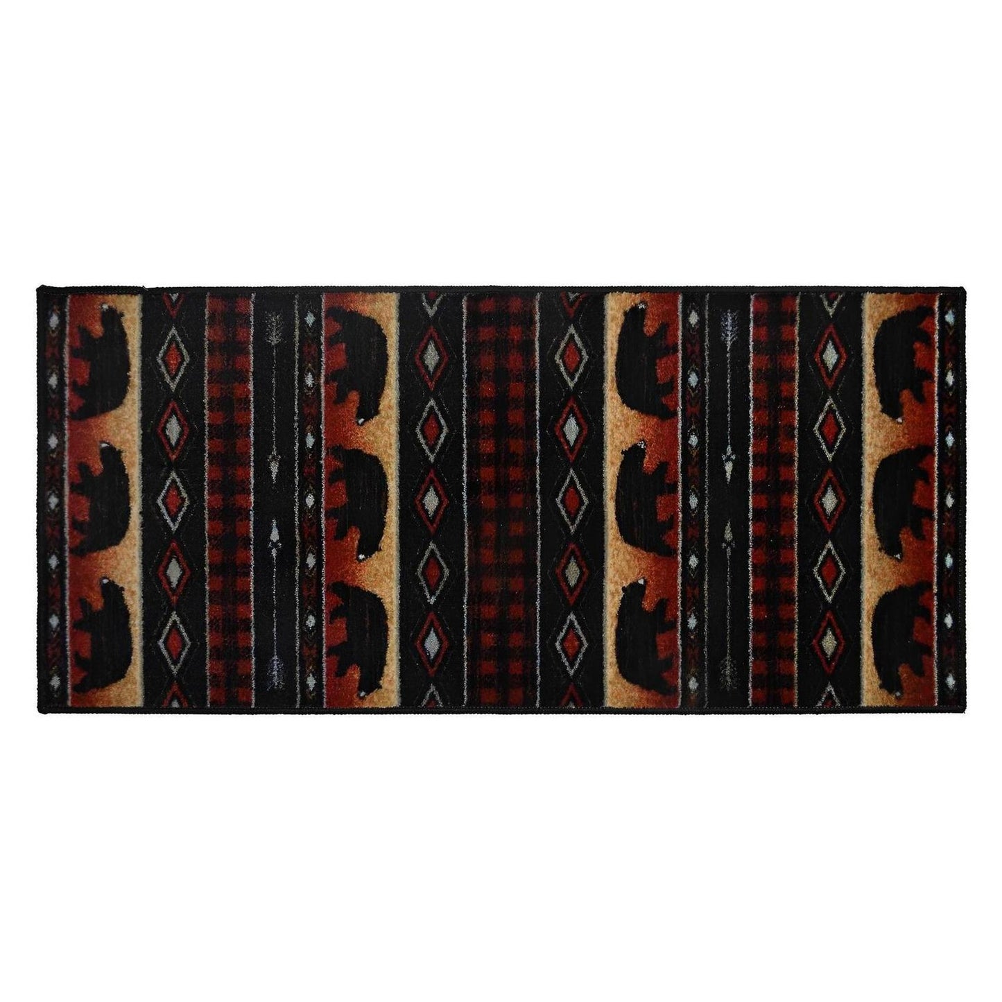 Cozy Cabin Bear Spear 30"x46"- Washable; Slip-Resistant Back, Made in the USA, 8mm pile height