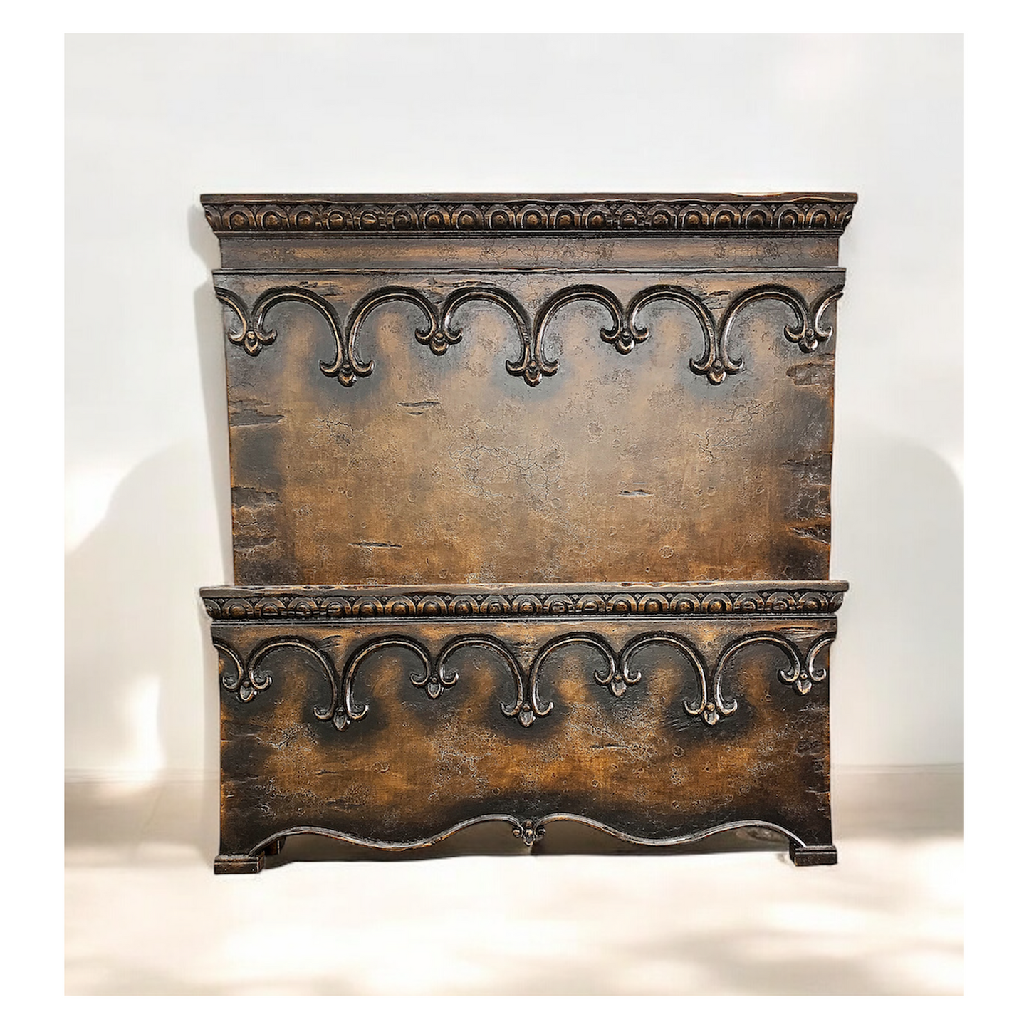 FORTISSIMO BED 87" Tall | Luxury French European Style | Hand Carved Solid Wood | Bed Only | Includes Delivery and Assembly