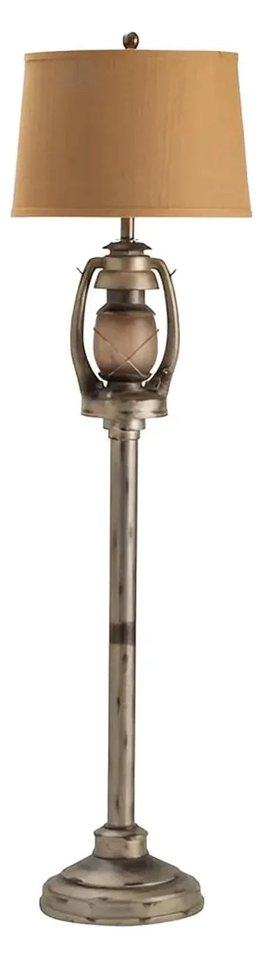 Vega Lantern of Lakehurst Floor Lamp, Grey, Rustic