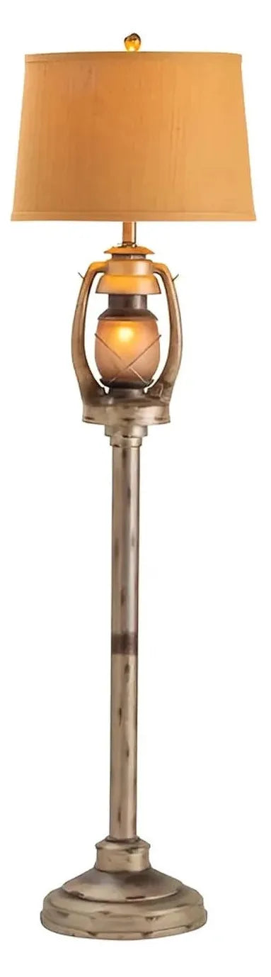 Vega Lantern of Lakehurst Floor Lamp, Grey, Rustic