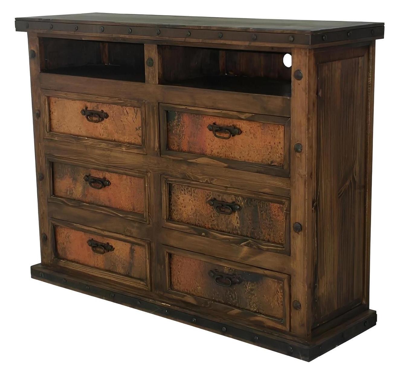 Rough Canyon Dresser/Tv Stand, Copper Drawers