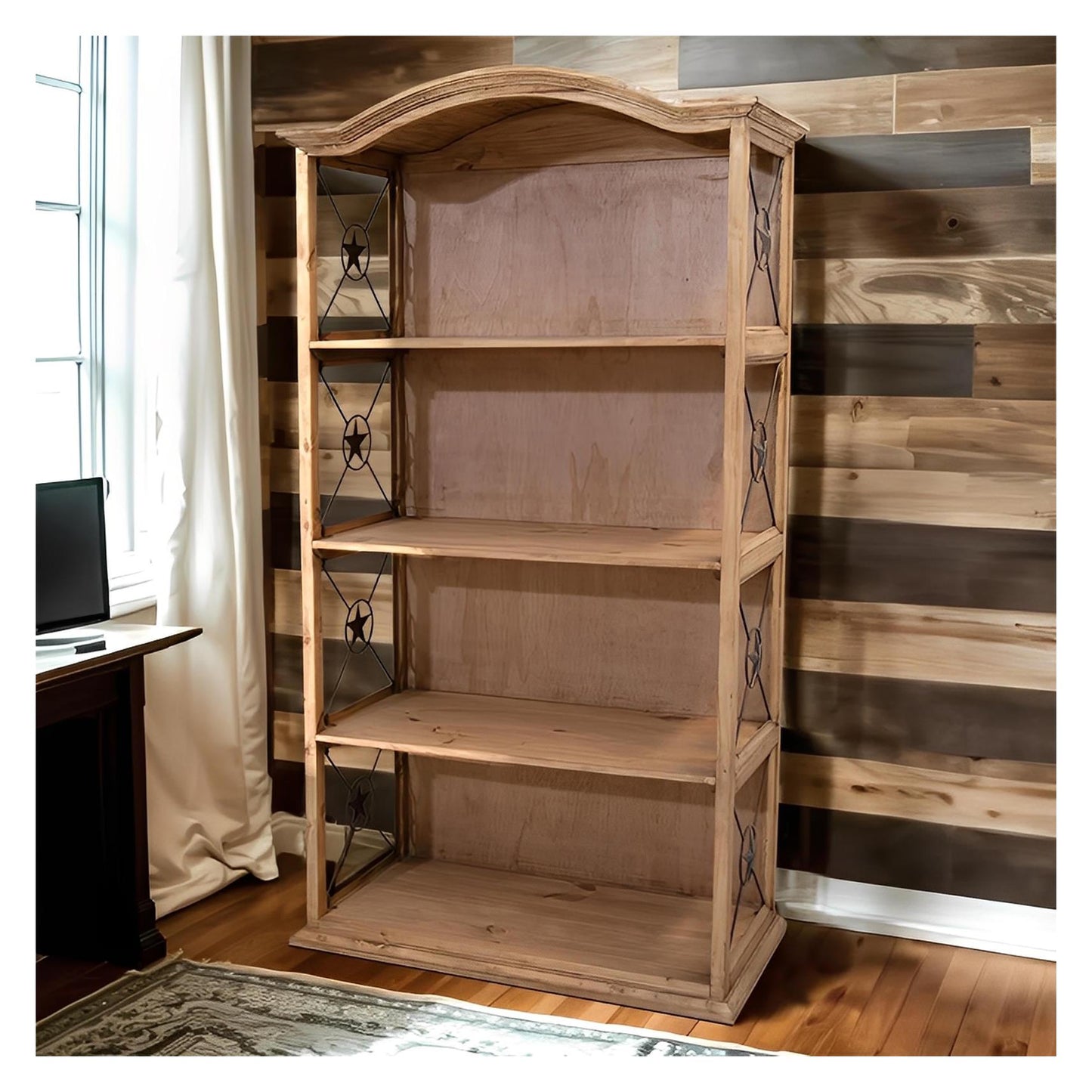 Wildflower Plains 40" Bookcase With Iron Stars