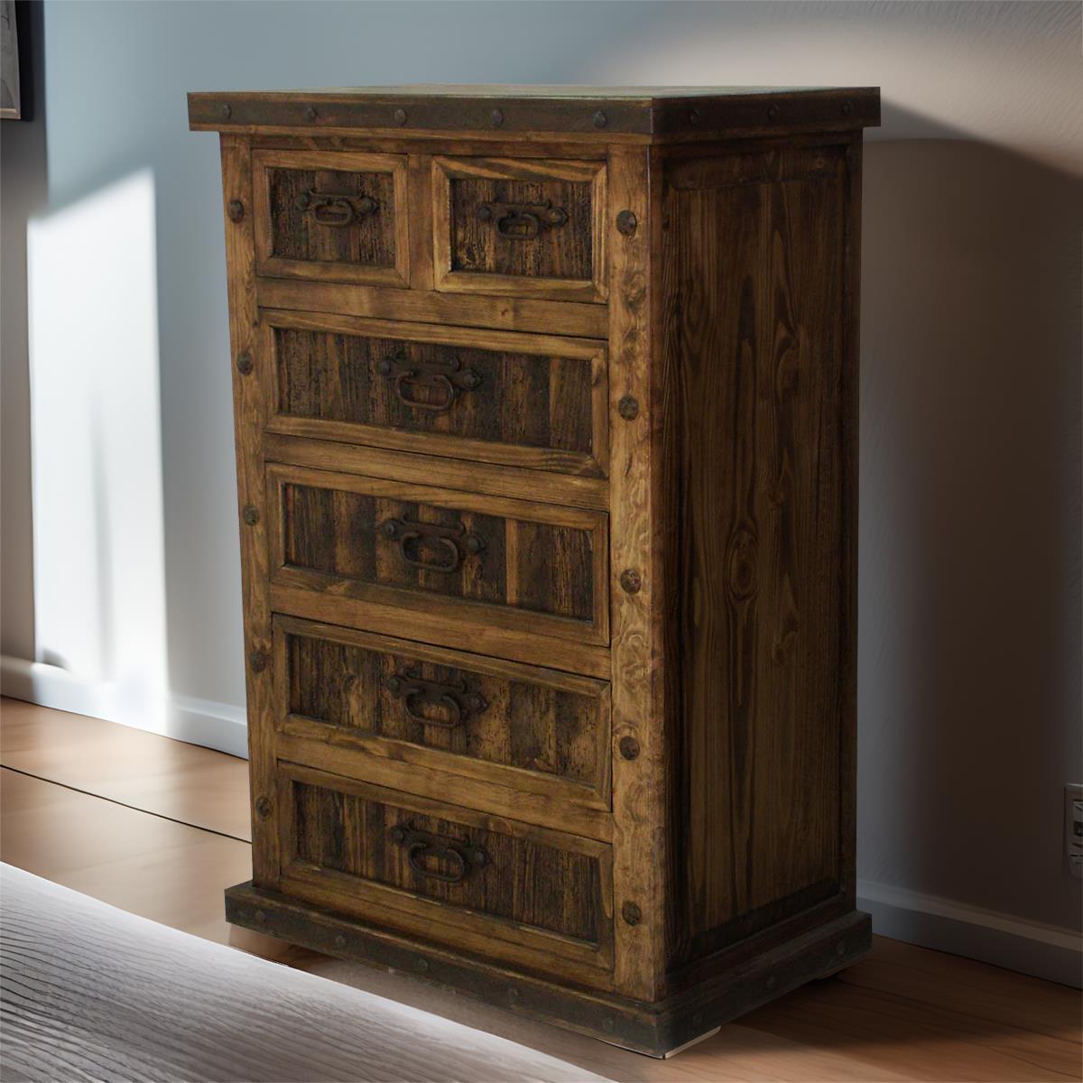 Cattail Canyon Chest 6 Drawer With Reclaimed Wood Panels