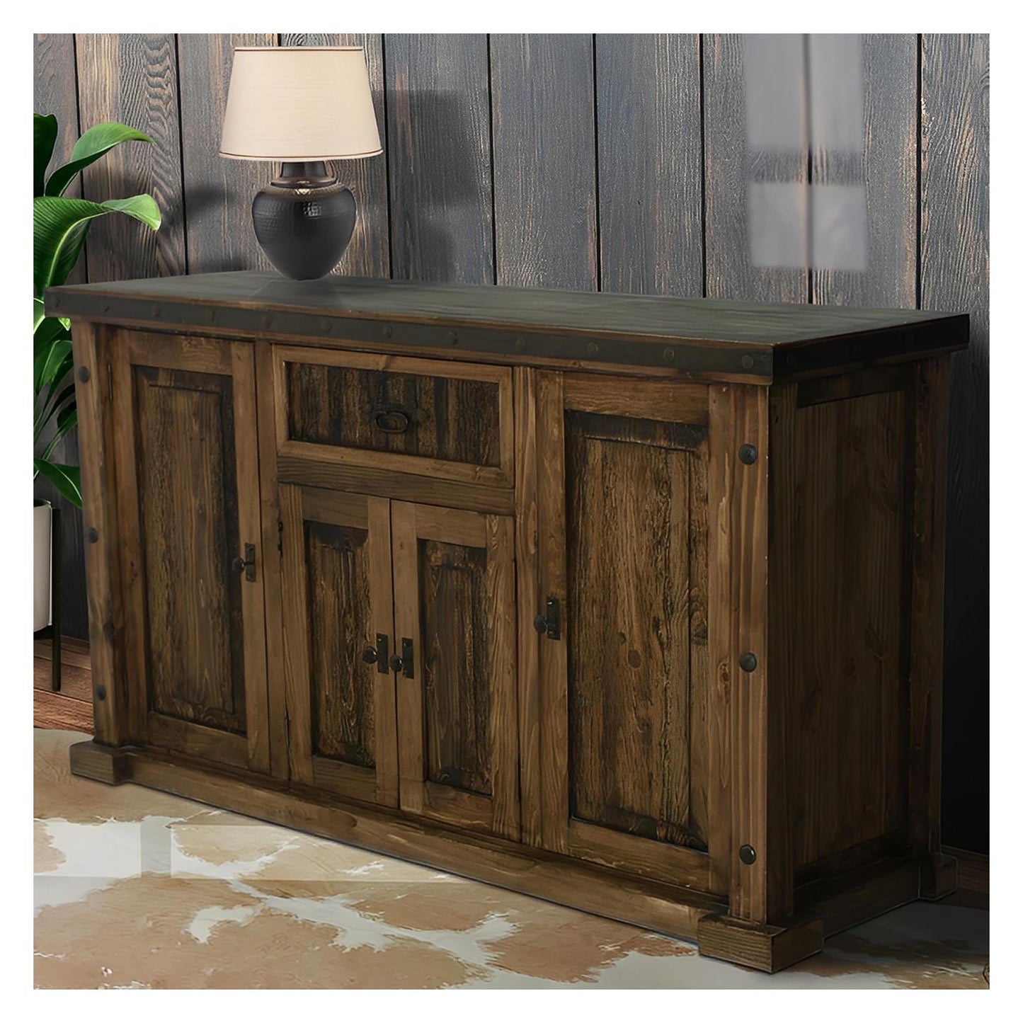 Victoria Basin Buffet Table, Optional Hutch