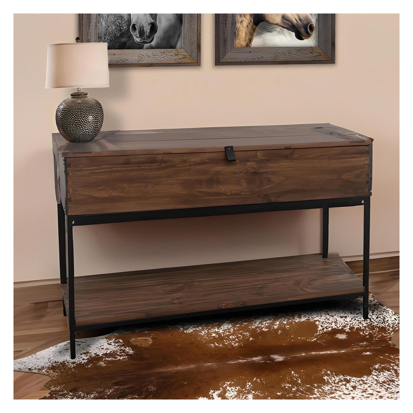 Mineral Canyon Dark Walnut Trunk Console with Open Top