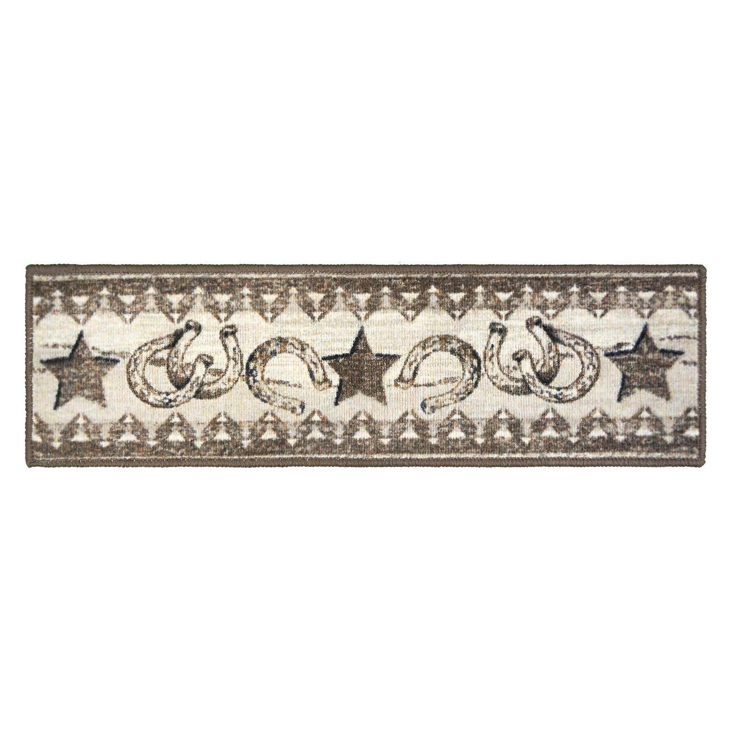 Cozy Cabin Cowboy Star Stair Tread 9"X30" Washable ; (Pack of 13), Made in the USA, 8mm pile height