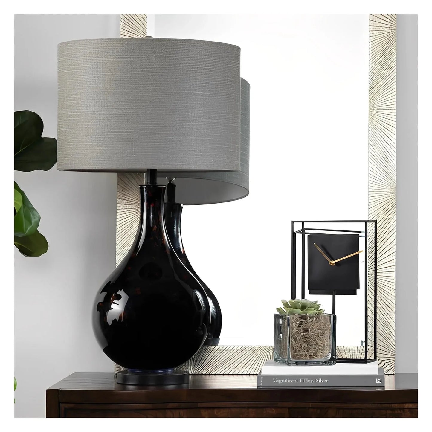 Elara of Deerfield Valley Table Lamps (2-Pack), Black, Transitional