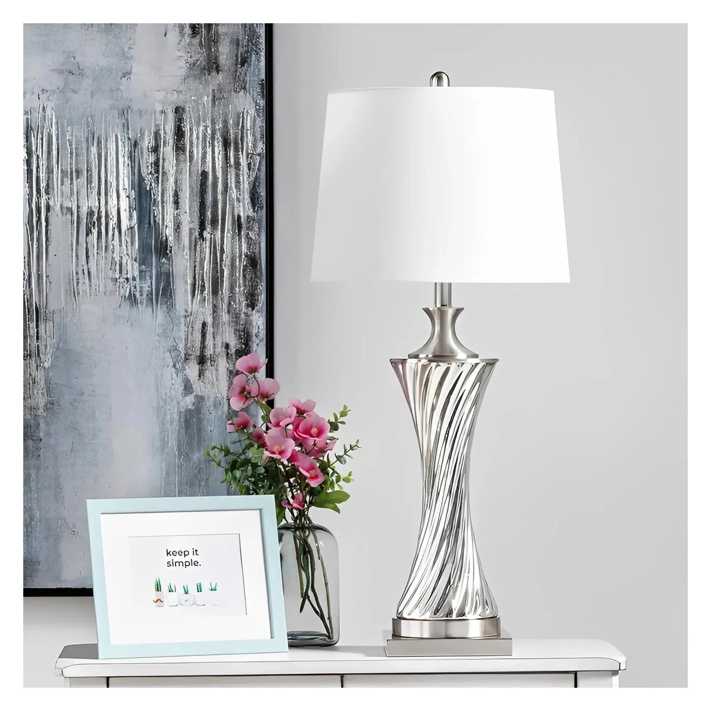 Electra of Seacoast Table Lamps (2-Pack), Silver, Transitional