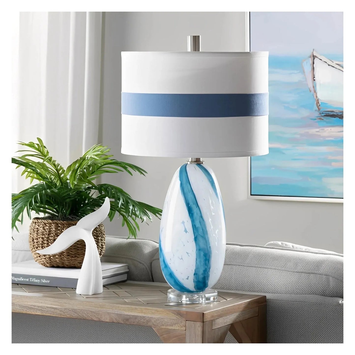 Atlas of Cedar Hill Table Lamps (2-Pack), Blue, Coastal