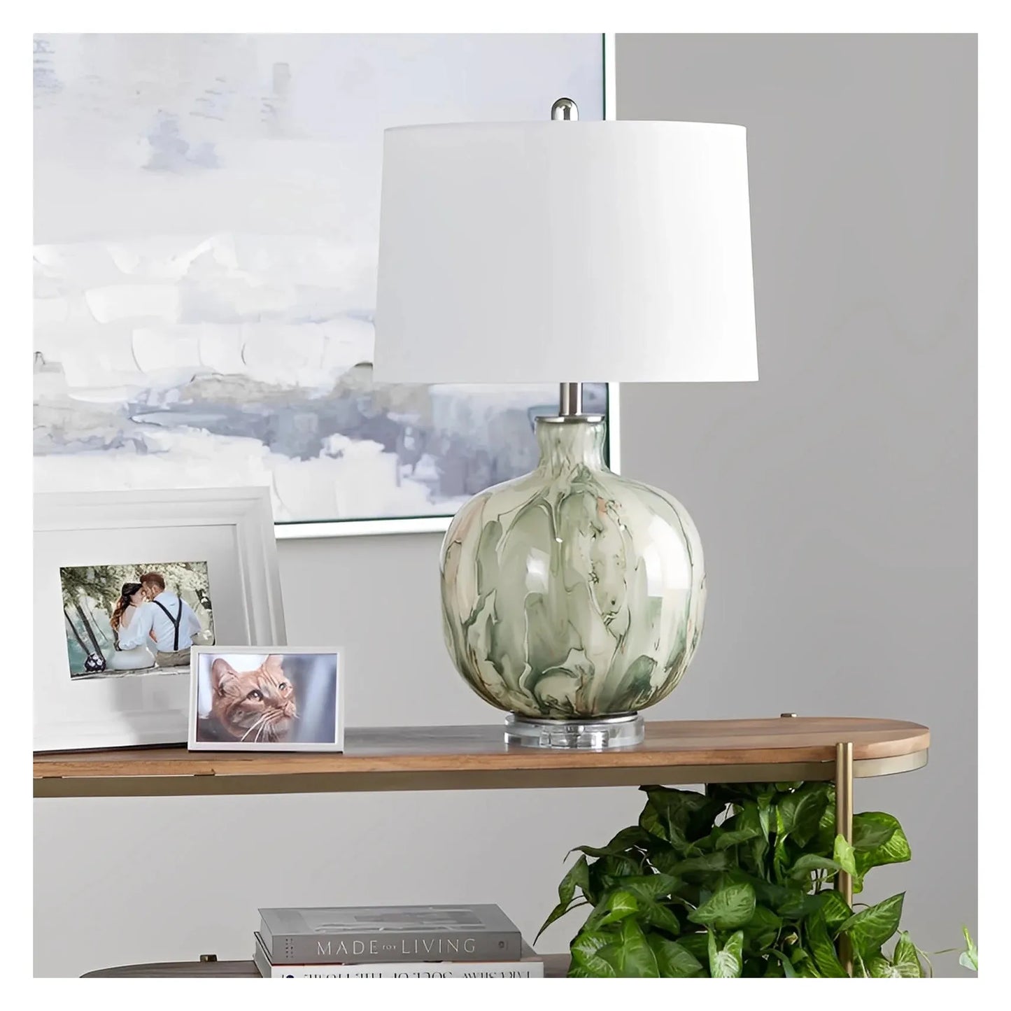 Wasat of Sand Hill Table Lamps (2-Pack), Green, Transitional