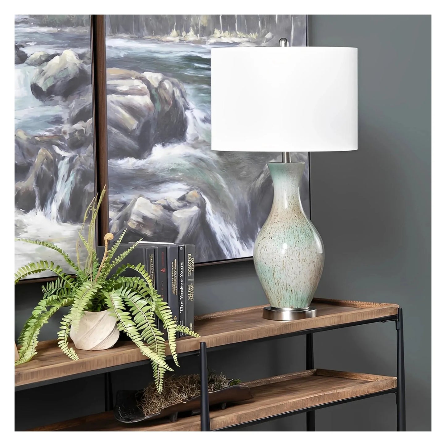 Albireo of Greenwich Table Lamps (2-Pack), Green, Transitional