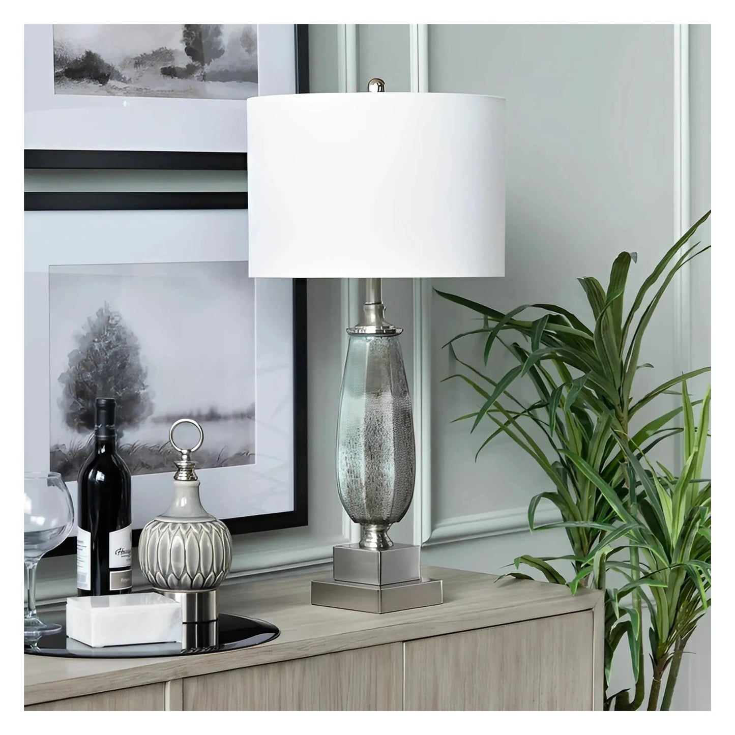 Wasat of Brandywine Table Lamps (2-Pack), Green, Transitional