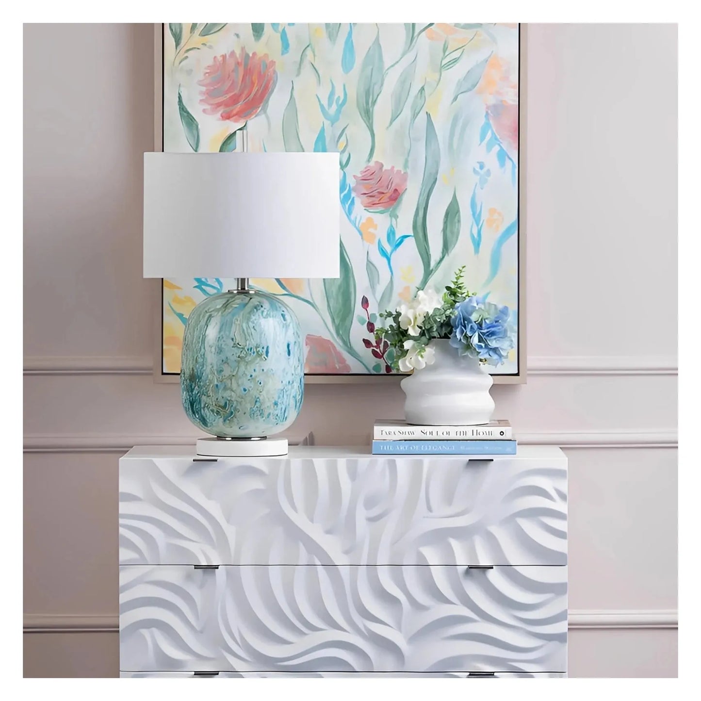 Saida of Hollis Table Lamps (2-Pack), Blue, Transitional