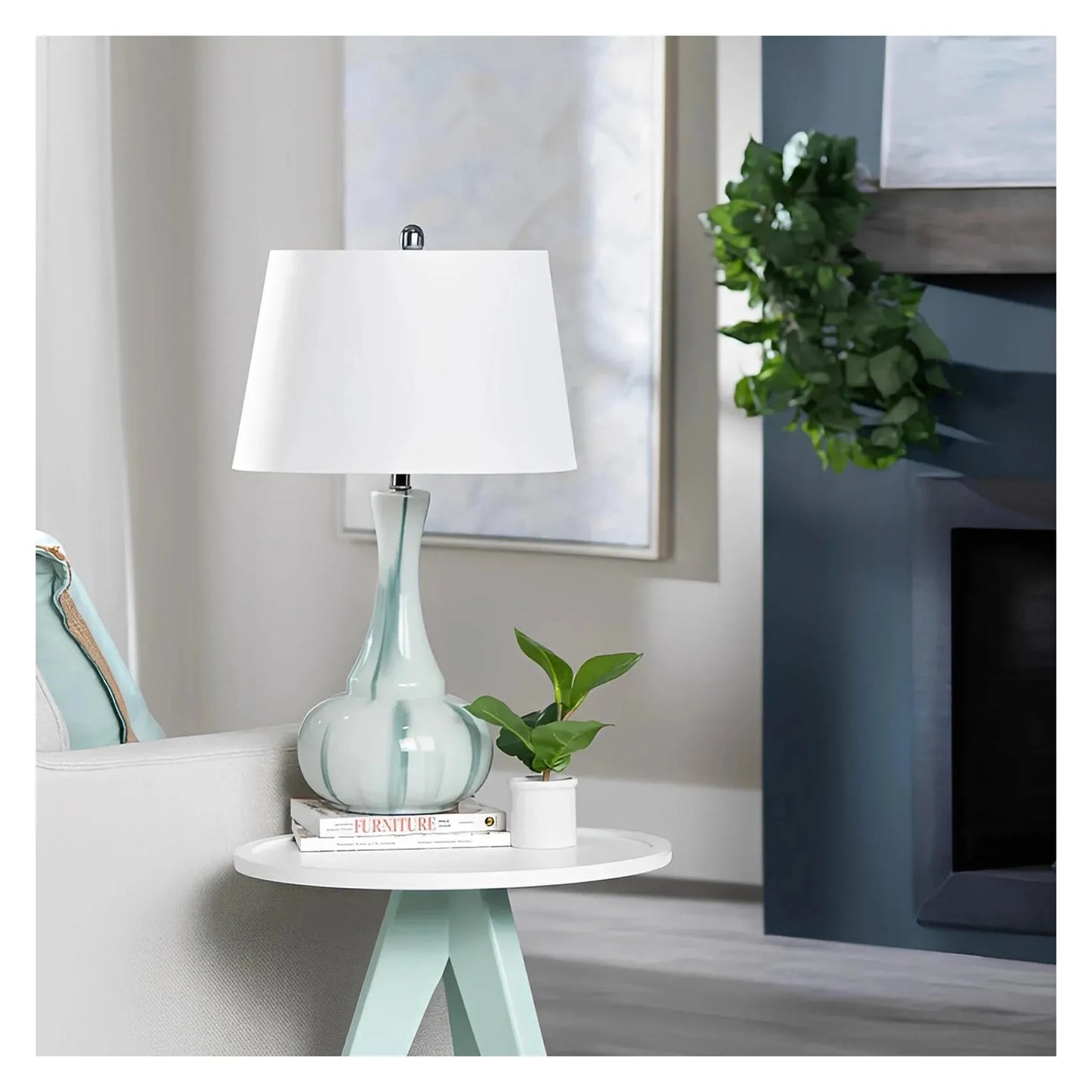 Arcturus of Watervliet Table Lamps (2-Pack), Blue, Coastal