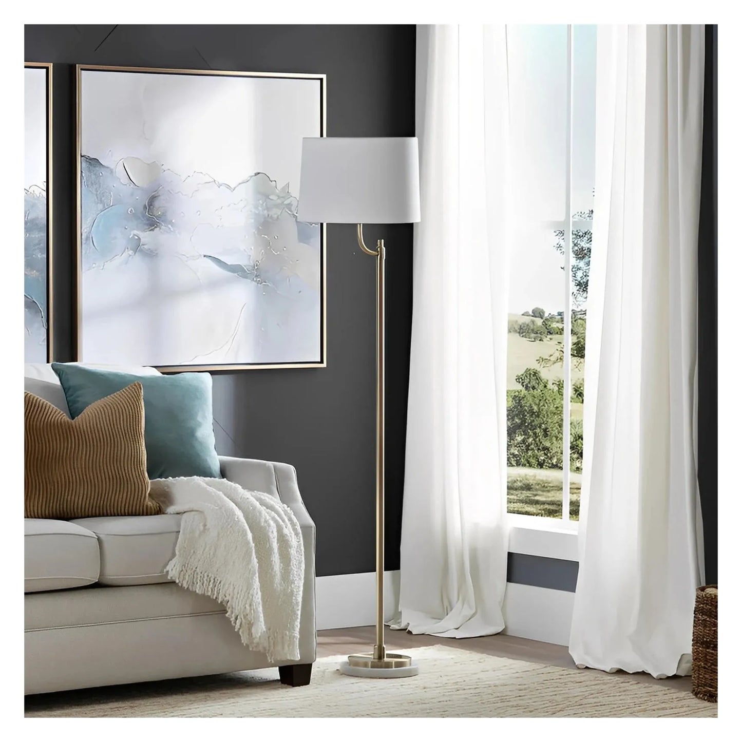 Procyon of Old Orchard Floor Lamp, Gold, Transitional
