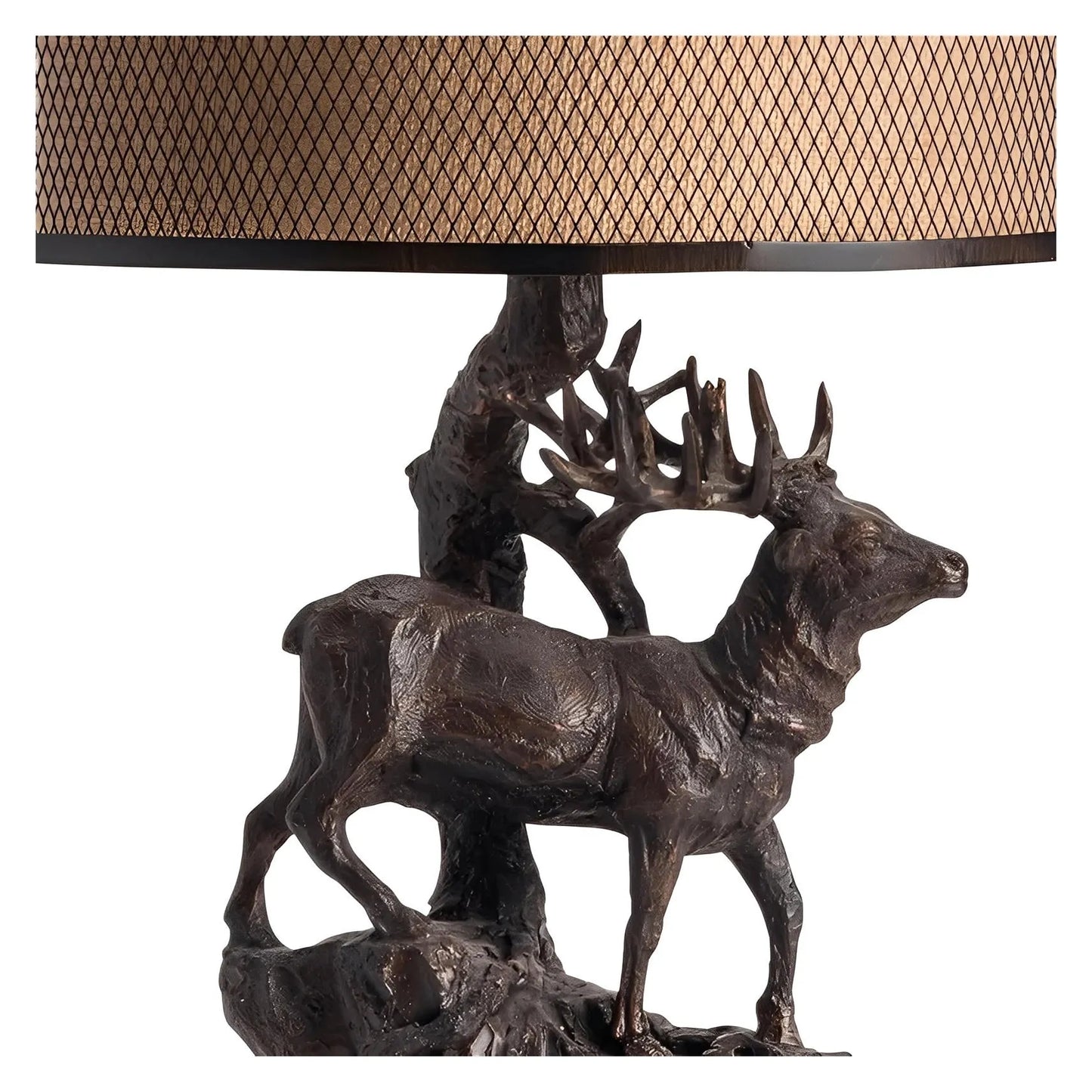 Elk at Dawn Table Lamps (2-Pack), Bronze, Rustic