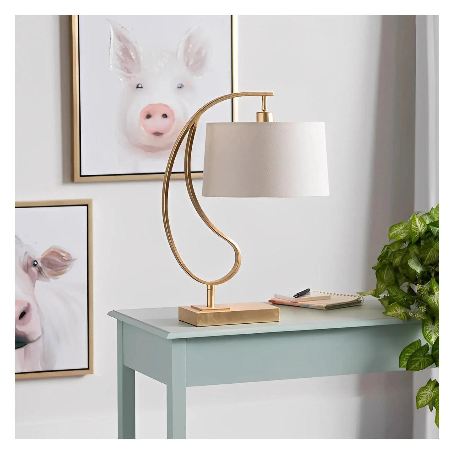 Eridani of Cedar Hill Table Lamps (2-Pack), Gold, Contemporary